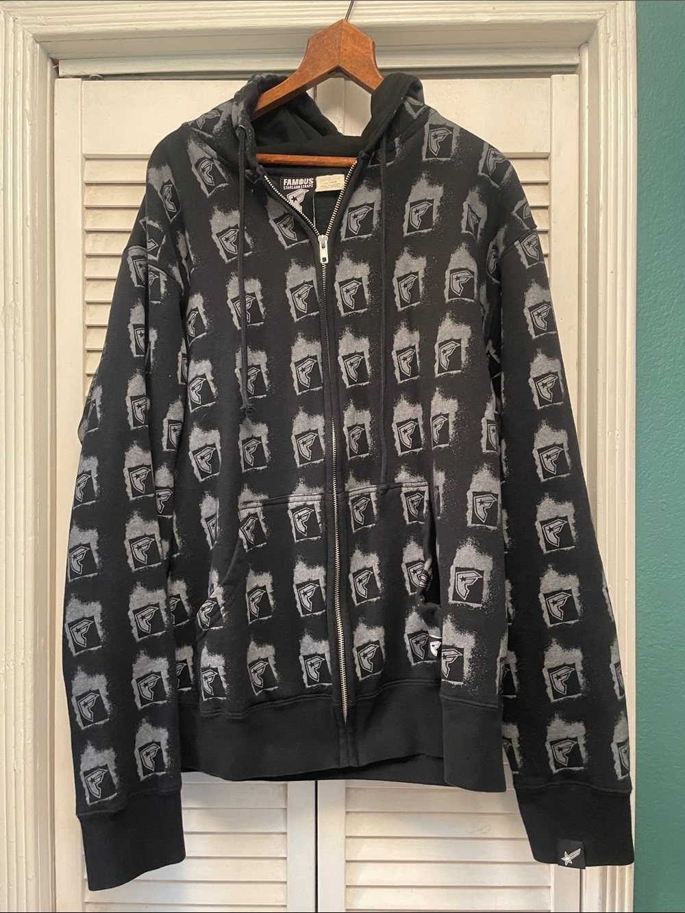 Famous Stars & Straps Black & Gray Graphic Zip Hoodie